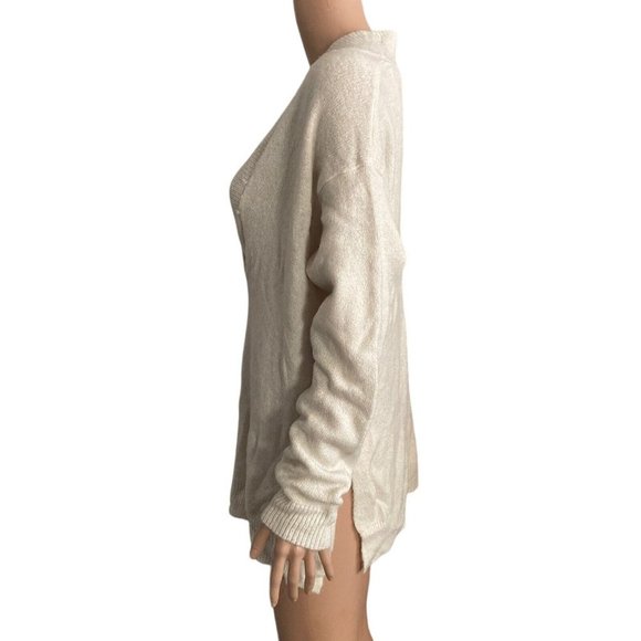 #61 RDI Sweater Womens Size Medium White Vneck Pullover - Picture 7 of 8